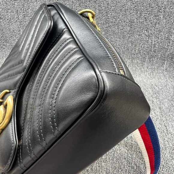 100% Authentic Gucci Matellasse Sylvie Web Leather Shoulder Bag - Picture 5 of 14